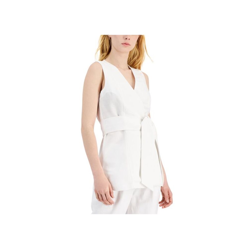 Alfani Sleeveless Tie Front Top